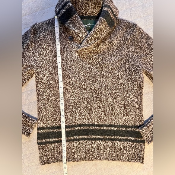 EDDIE BAUER Vtg Mens Small Chunky Woven Lamb’s Wool Sweater Excellent Condition - Picture 7 of 12